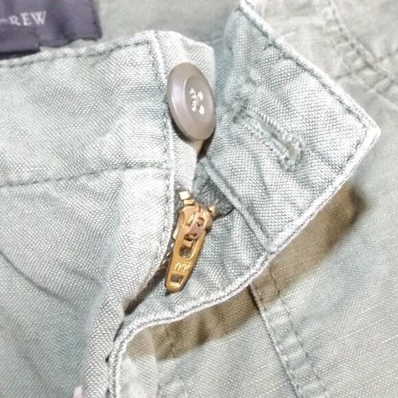 J.CREW Shorts, 00, Army green, Cut-offs, Zipper fly, 4 Pockets, Linen-cotton - Picture 9 of 12
